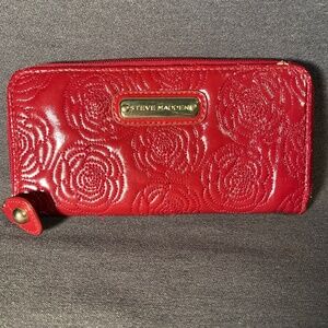 Steven Madden Red Rose Embroidered Wallet
